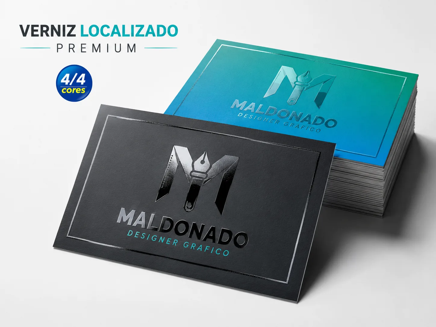 Cartão de visita premium com Verniz Localizado – MaldonadoDesigner